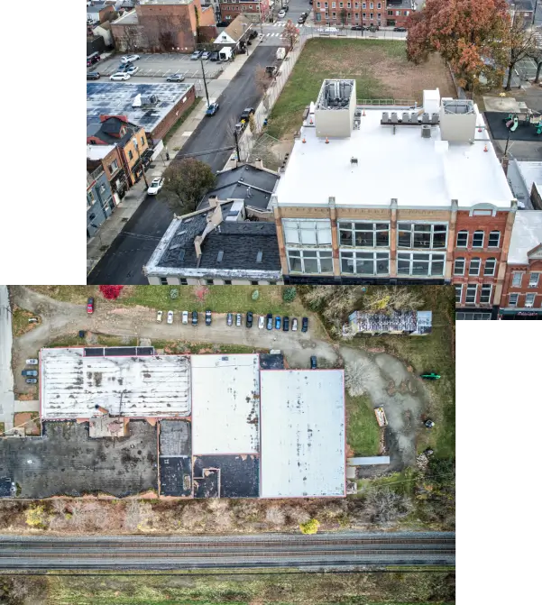 Commercial roof replacements on a commercial flat roofing project