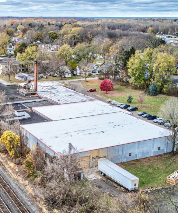 A commercial roof with a PVC roofing installation